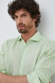Сорочка з льону Joop! колір зелений slim з італійським коміром