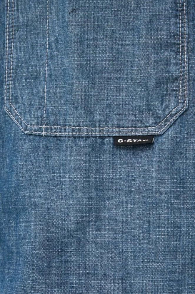 Сорочка G-Star Raw чоловіча regular класичний комір колір блакитний фото 2