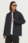 Сорочка з домішкою льону G-Star Raw колір чорний relaxed класичний комір Сорочка з домішкою льону G-Star Raw колір чорний relaxed класичний комір