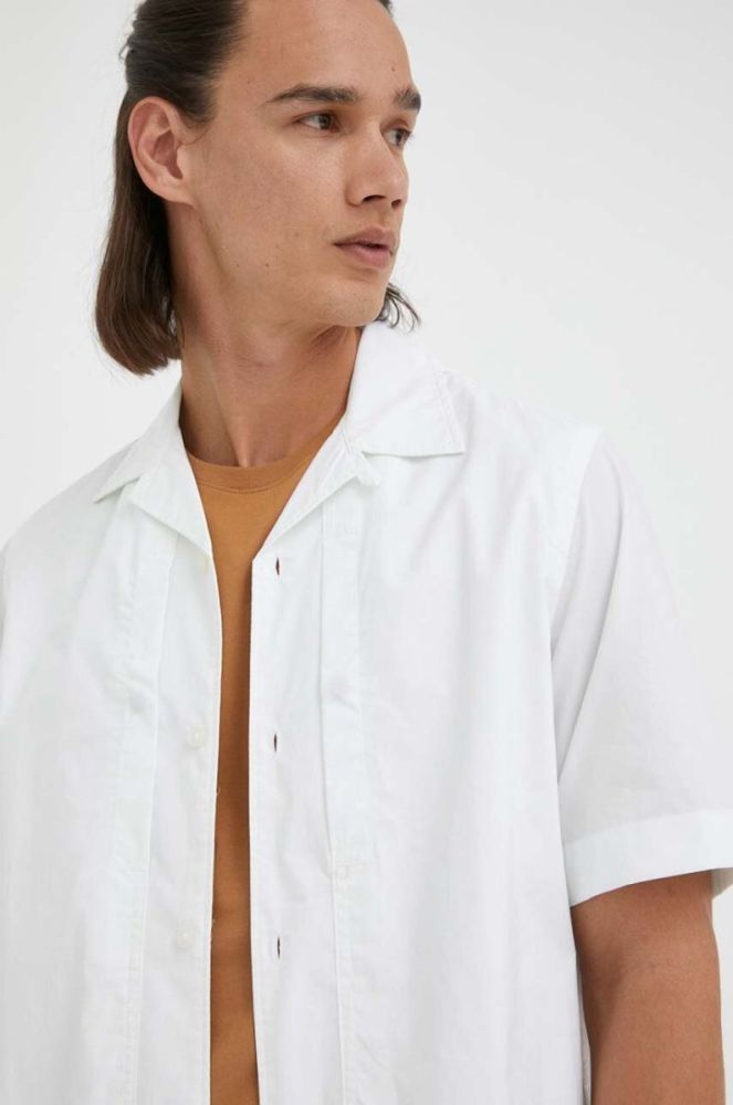 Бавовняна сорочка G-Star Raw чоловіча колір білий regular фото 4