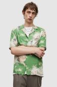 Сорочка AllSaints чоловіча колір зелений relaxed класичний комір