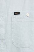 Сорочка з домішкою льону Lee колір сірий regular класичний комір