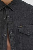 Джинсова сорочка Lee чоловіча колір сірий regular класичний комір