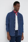 Джинсова сорочка Lee чоловіча колір синій regular класичний комір