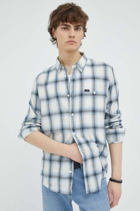 Бавовняна сорочка Lee чоловіча regular класичний комір колір барвистий (3128072)