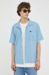 Бавовняна сорочка Lee чоловіча relaxed колір блакитний