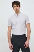 Бавовняна сорочка Armani Exchange чоловіча колір сірий slim комір button-down