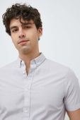 Бавовняна сорочка Armani Exchange чоловіча колір сірий slim комір button-down