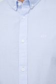 Бавовняна сорочка Armani Exchange чоловіча slim комір button-down колір блакитний