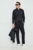 Бавовняна сорочка Armani Exchange чоловіча колір чорний regular зі стійкою