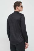 Бавовняна сорочка Armani Exchange чоловіча колір чорний regular зі стійкою
