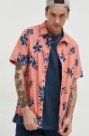 Бавовняна сорочка Quiksilver чоловіча колір помаранчевий regular класичний комір Бавовняна сорочка Quiksilver чоловіча колір помаранчевий regular класичний комір