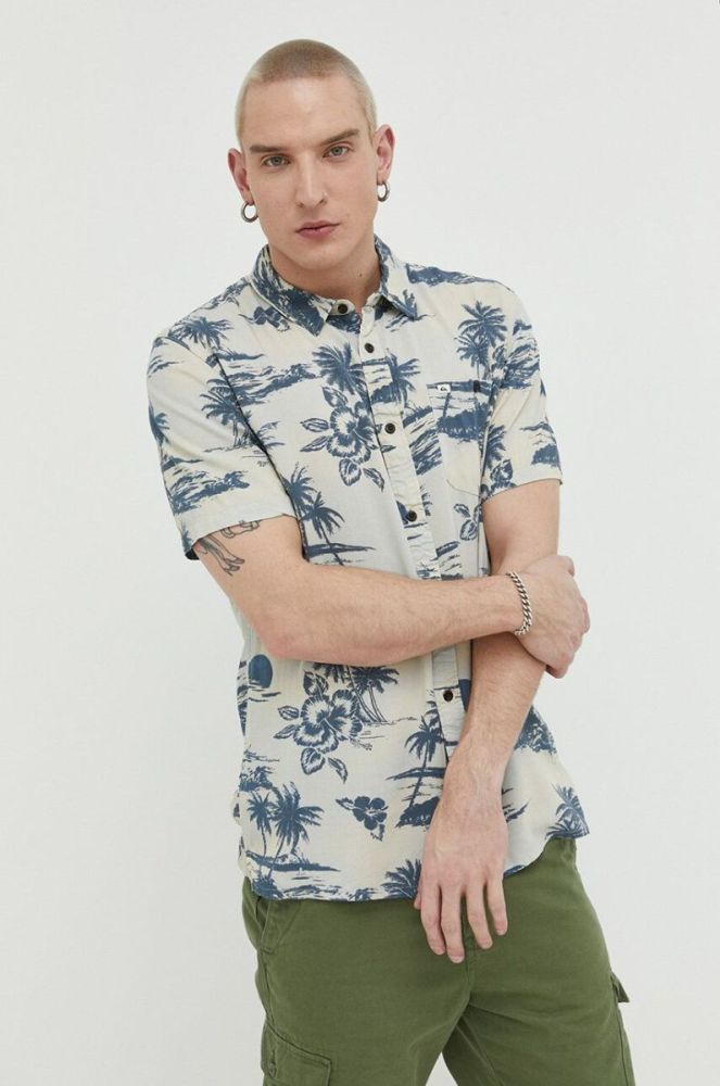 Сорочка Quiksilver чоловіча regular класичний комір колір блакитний фото 4