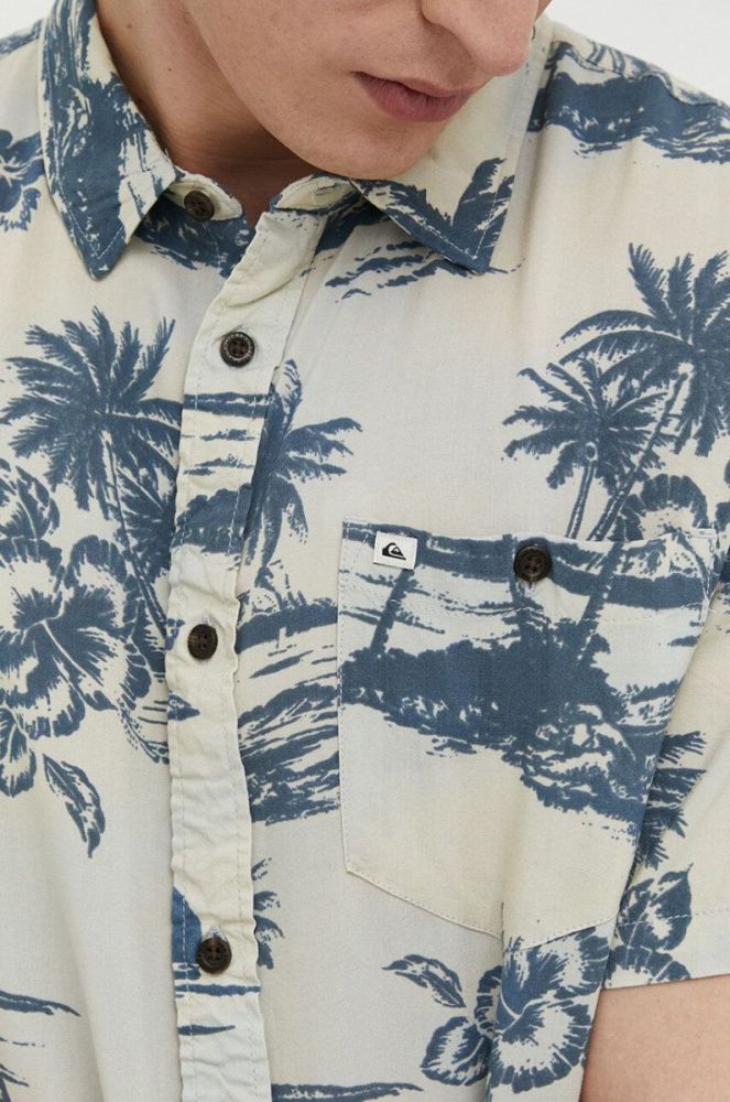 Сорочка Quiksilver чоловіча regular класичний комір колір блакитний фото 5
