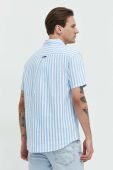 Сорочка з домішкою льону Tommy Jeans relaxed класичний комір колір блакитний