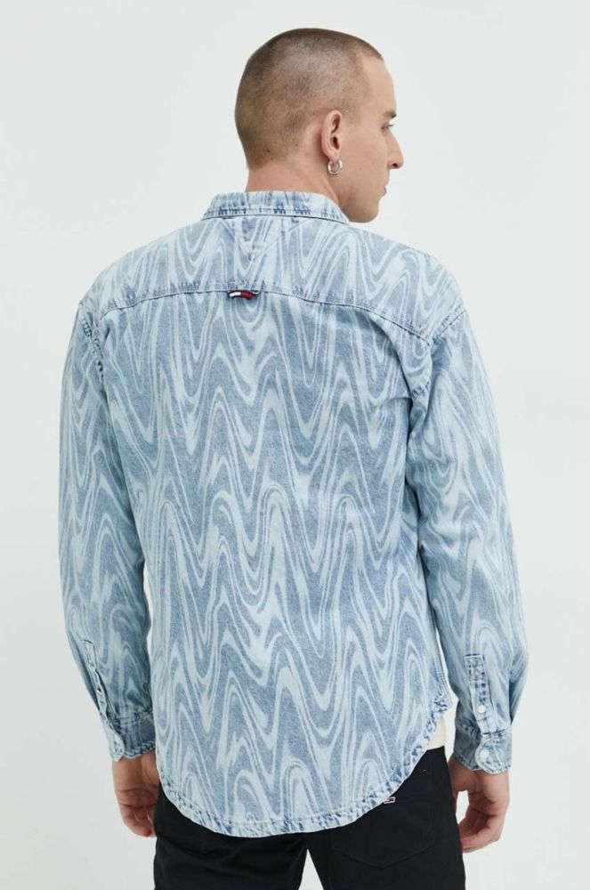 Джинсова сорочка Tommy Jeans чоловіча relaxed класичний комір колір блакитний (2974241) фото 4