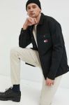 Бавовняна сорочка Tommy Jeans чоловіча колір чорний relaxed класичний комір Бавовняна сорочка Tommy Jeans чоловіча колір чорний relaxed класичний комір