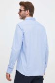 Бавовняна сорочка BOSS чоловіча regular комір button-down колір блакитний