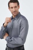 Сорочка BOSS чоловіча колір сірий regular класичний комір