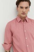 Сорочка HUGO чоловіча колір рожевий slim класичний комір (3098942)