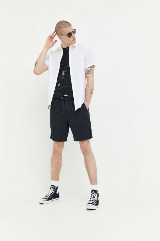 Сорочка з льону Superdry колір білий regular класичний комір (3194071) фото 2