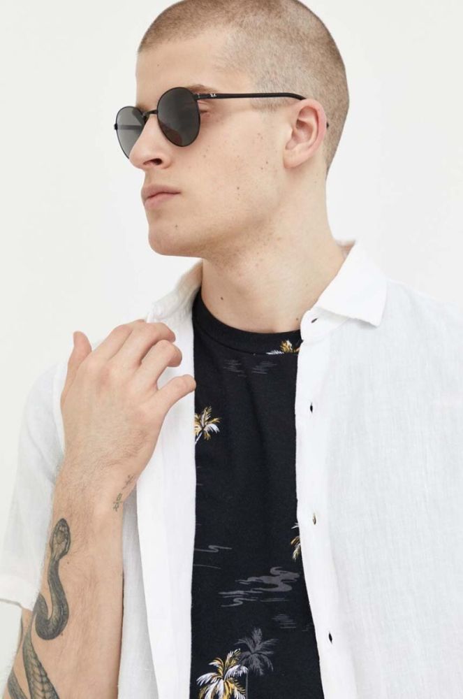 Сорочка з льону Superdry колір білий regular класичний комір (3194071) фото 4