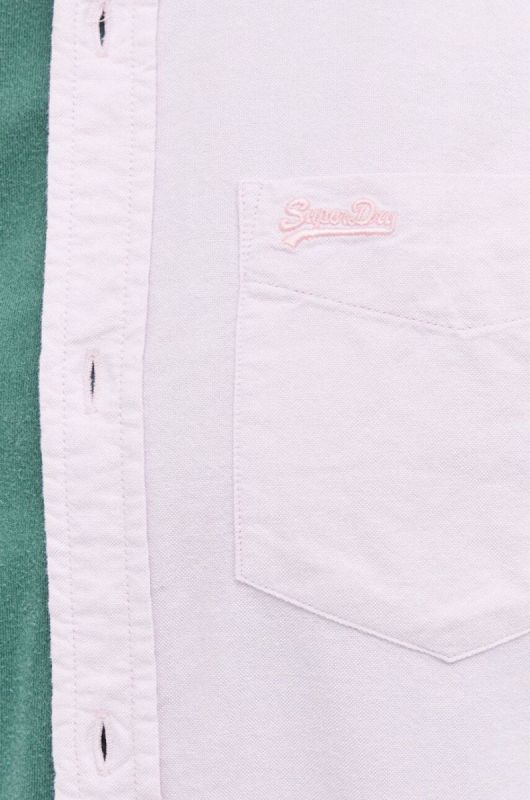 Бавовняна сорочка Superdry чоловіча колір рожевий regular комір button-down фото 2