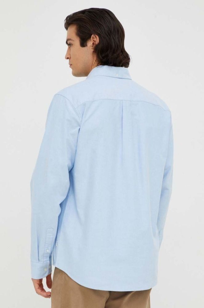 Сорочка Les Deux чоловіча regular комір button-down колір блакитний фото 3