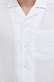 Сорочка з льону HUGO колір білий regular