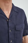 Сорочка з льону PS Paul Smith колір синій regular класичний комір