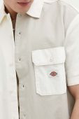 Бавовняна сорочка Dickies чоловіча колір бежевий relaxed класичний комір