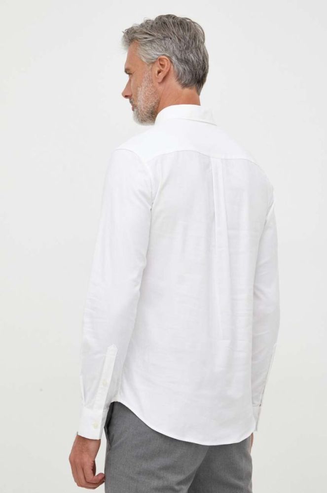 Сорочка Michael Kors чоловіча колір білий slim комір button-down фото 4
