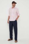 Сорочка з льону North Sails колір рожевий regular класичний комір Сорочка з льону North Sails колір рожевий regular класичний комір