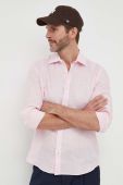 Сорочка з льону North Sails колір рожевий regular класичний комір