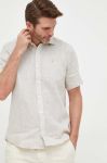 Сорочка з льону North Sails колір бежевий regular класичний комір Сорочка з льону North Sails колір бежевий regular класичний комір