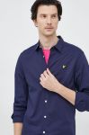 Сорочка Lyle & Scott чоловіча колір синій slim класичний комір Сорочка Lyle & Scott чоловіча колір синій slim класичний комір