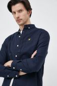 Бавовняна сорочка Lyle & Scott чоловіча колір синій regular комір button-down Бавовняна сорочка Lyle & Scott чоловіча колір синій regular комір button-down