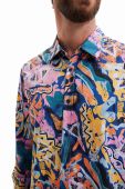 Дитяча бавовняна сорочка Desigual чоловіча regular класичний комір колір барвистий