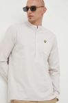 Бавовняна сорочка Lyle & Scott чоловіча колір бежевий regular