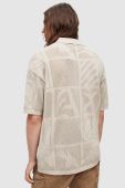 Бавовняна сорочка AllSaints чоловіча колір бежевий relaxed
