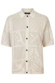 Бавовняна сорочка AllSaints чоловіча колір бежевий relaxed