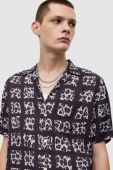 Сорочка AllSaints чоловіча колір чорний relaxed (3257697)