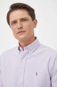 Бавовняна сорочка Polo Ralph Lauren чоловіча колір фіолетовий regular комір button-down