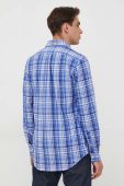 Сорочка Polo Ralph Lauren чоловіча колір синій regular комір button-down (3306848)