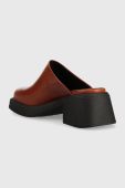 Шкіряні шльопанці Vagabond Shoemakers DORAH жіночі колір коричневий каблук блок