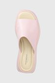 Шкіряні шльопанці Vagabond Shoemakers COURTNEY жіночі колір рожевий на платформі 5334.601.45