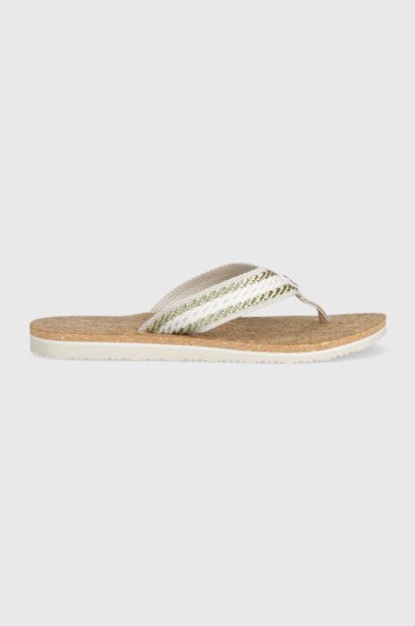 В'єтнамки Tommy Hilfiger TH CORK SANDAL жіночі колір білий на плоскому ходу FW0FW07145