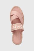 Шльопанці Tommy Hilfiger SEASONAL WEBBING SANDAL жіночі колір рожевий FW0FW07181