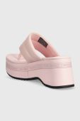 Шкіряні в'єтнамки Tommy Jeans SANDAL PADDED жіночі колір рожевий на платформі EN0EN02075