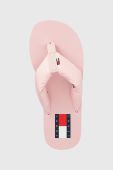В'єтнамки Tommy Jeans FLAG EVA BEACH SANDAL жіночі колір рожевий на плоскому ходу EN0EN02111